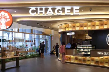 Chagee's flagship store at VivoCity. The milk-tea brand is pivoting away from a franchise-heavy structure towards greater direct ownership.